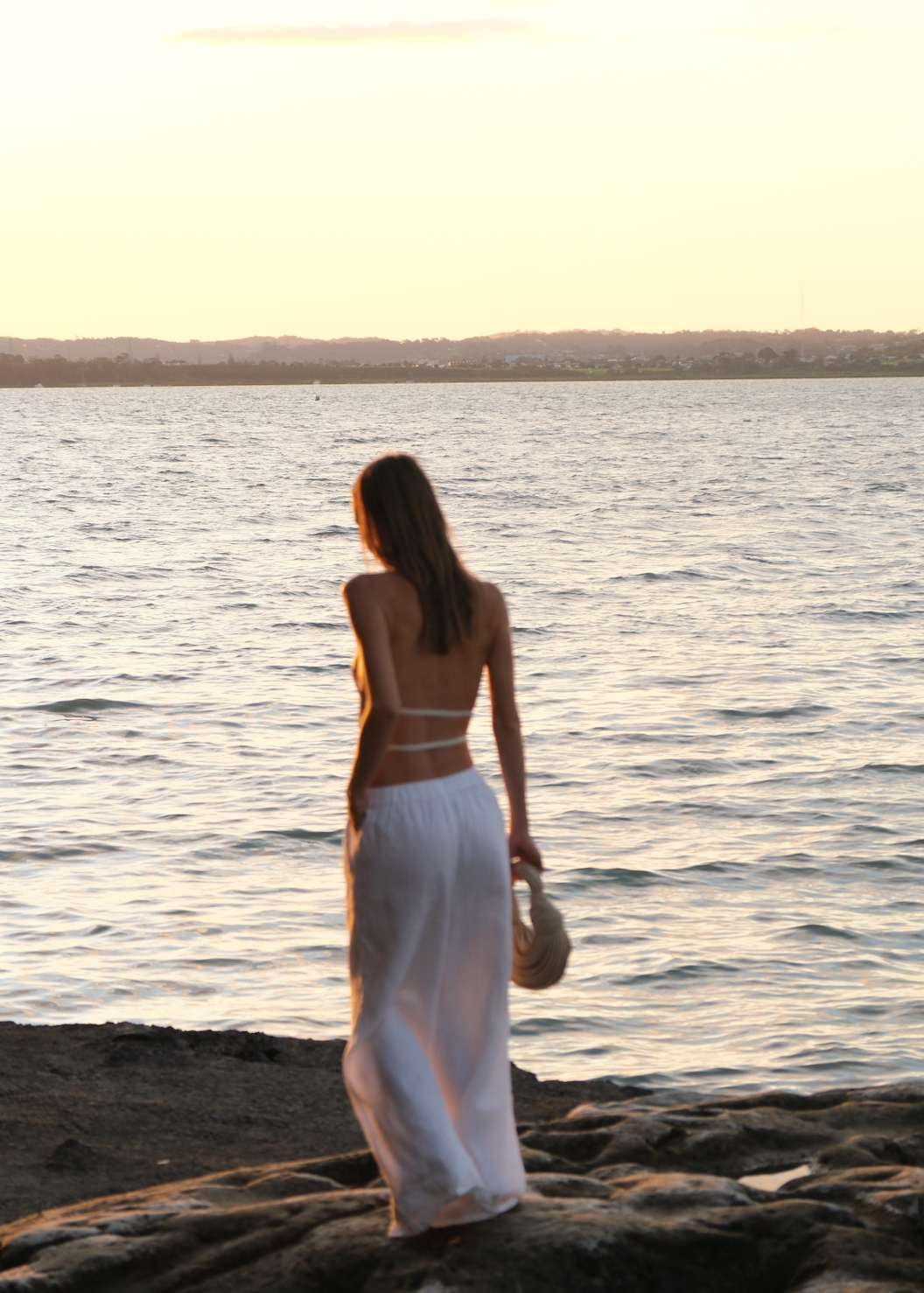Roma | Women's White Low-Waist Palazzo Pants for Summer