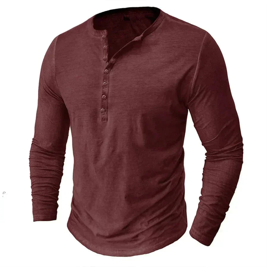 Long-Sleeve Henley Top