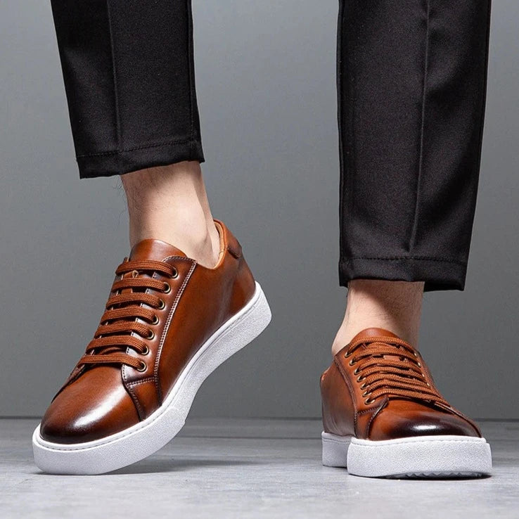 Carter™ - Stylish and Cozy Leather Sneakers