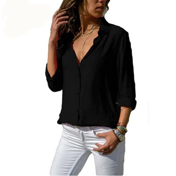 Balbina | Stylish Casual Blouse with Chic Collar Neckline