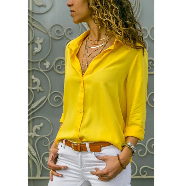Balbina | Stylish Casual Blouse with Chic Collar Neckline