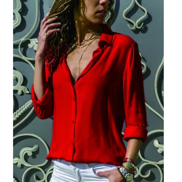 Balbina | Stylish Casual Blouse with Chic Collar Neckline