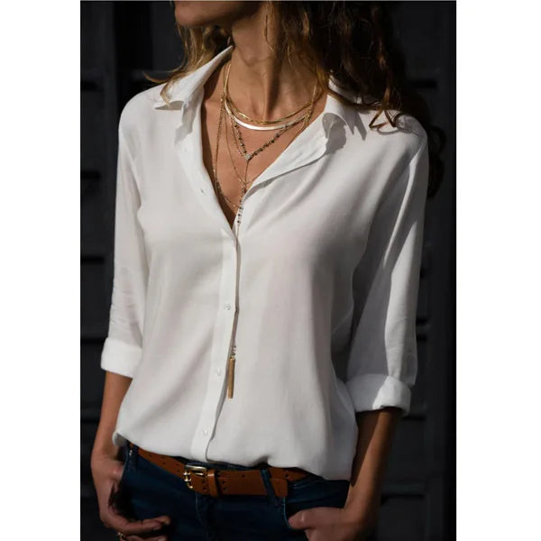 Balbina | Stylish Casual Blouse with Chic Collar Neckline