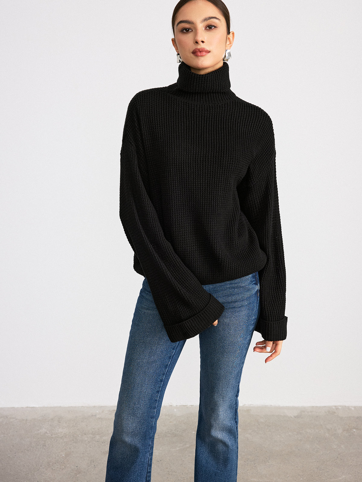 Kate | Women's Turtleneck - Premium Knit Design with Flared Sleeves