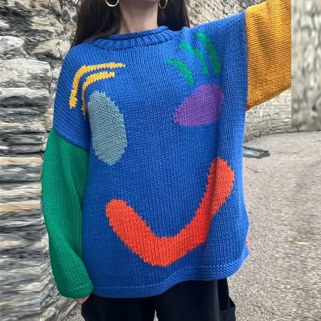 Maine | Women's Boho Sweater - Cozy & Chic with Smile Design