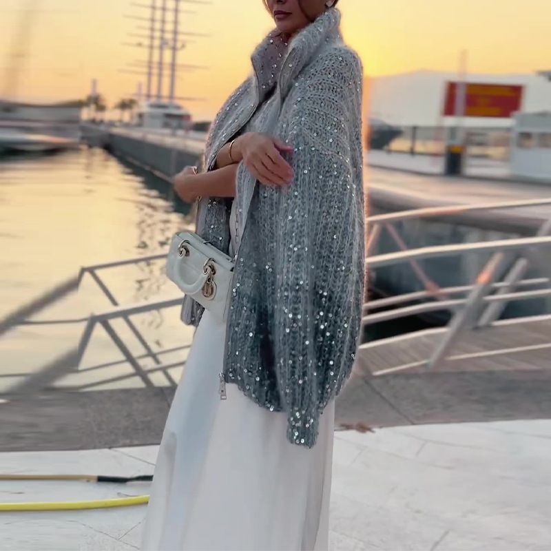 Eryka | Elegant Longline Oversized Shimmer Vest for Women