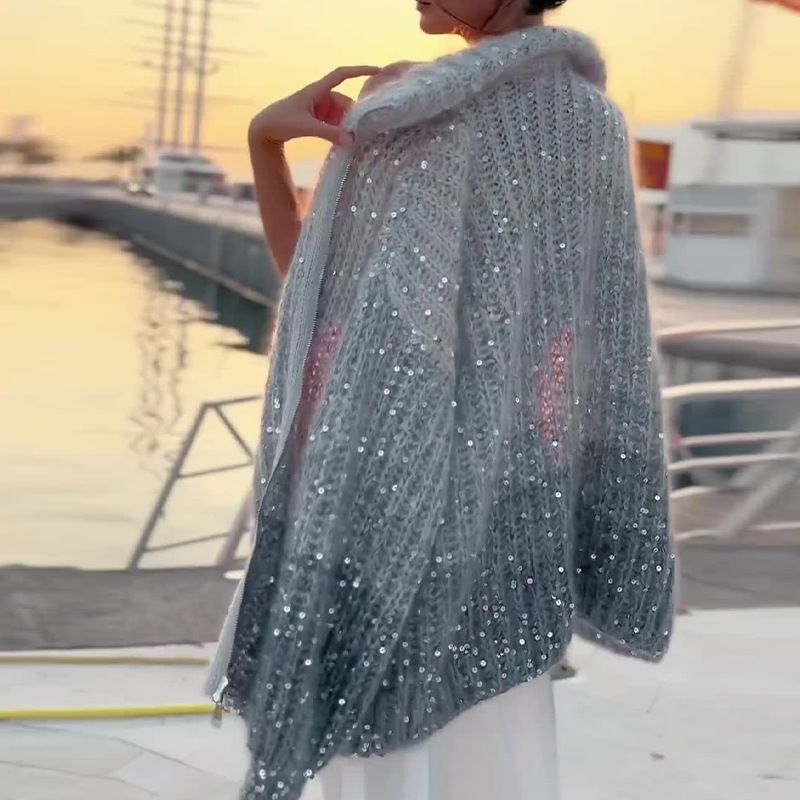 Eryka | Elegant Longline Oversized Shimmer Vest for Women