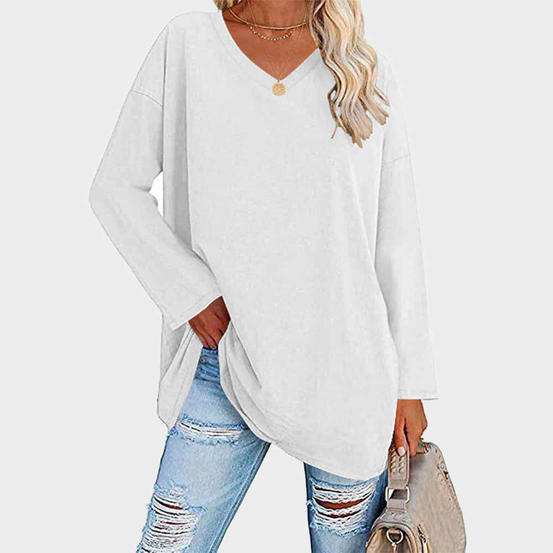 Relaxed Fit Long Sleeve Lightweight Sweater