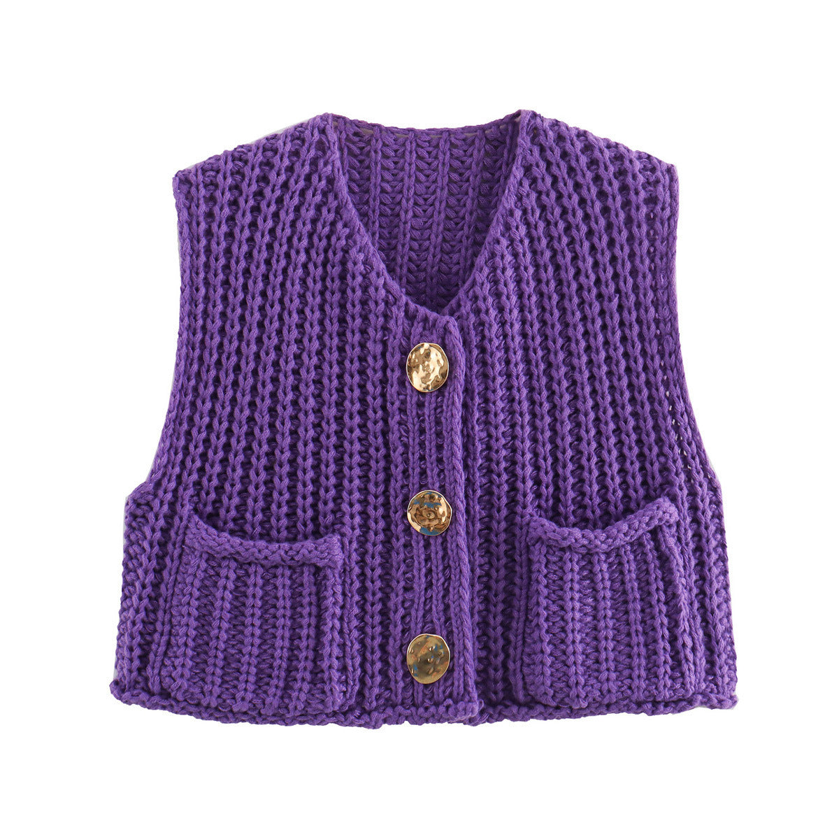 Elena | Sleeveless Knit Cardigan Featuring Pockets