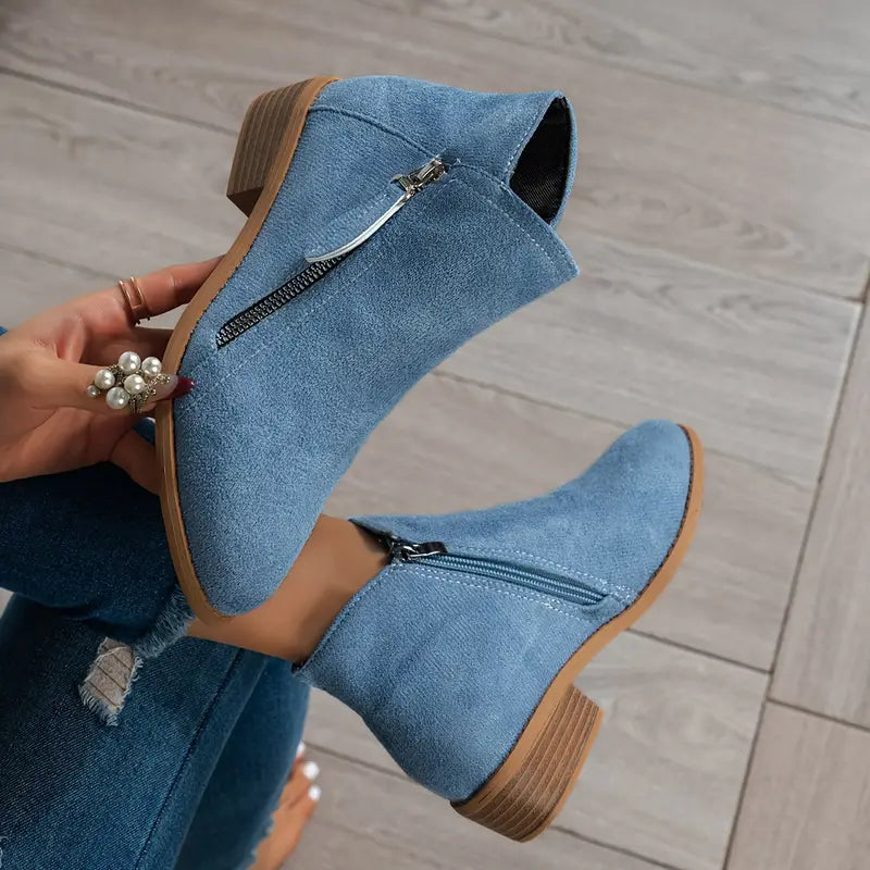Elva | Stylish Suede Heeled Boots