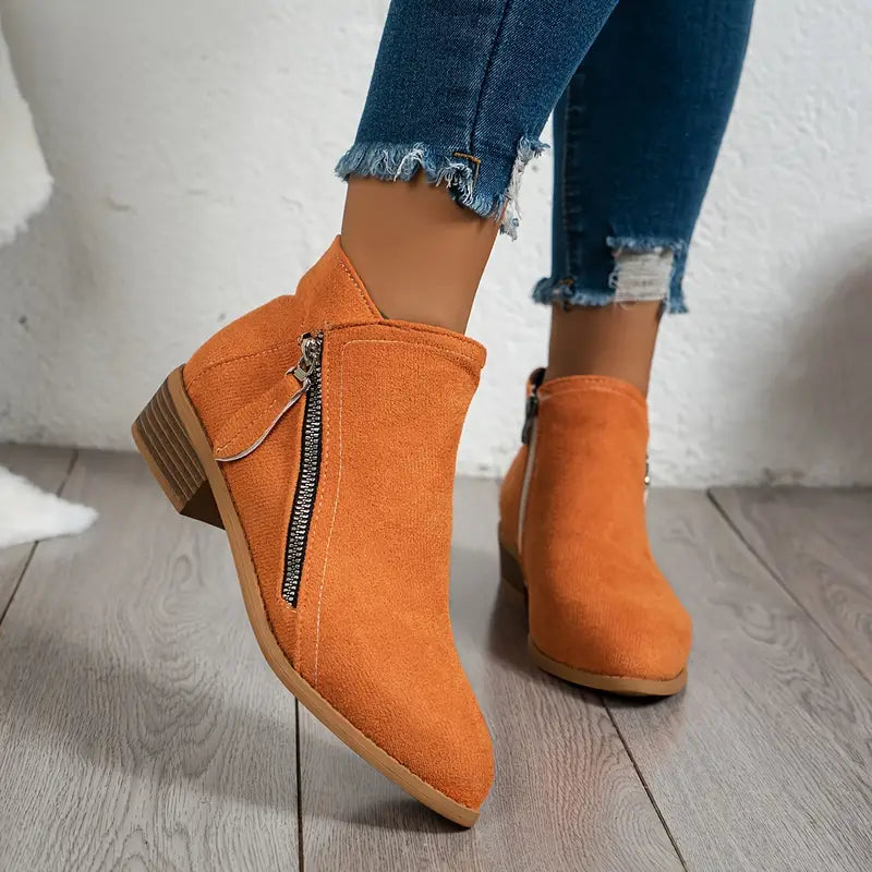 Elva | Stylish Suede Heeled Boots