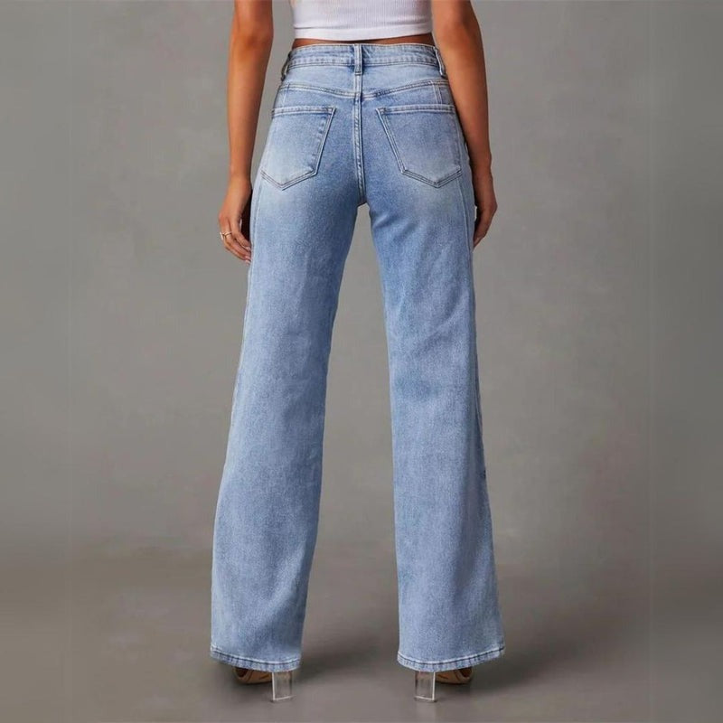 Eevi | Women's Wide-Leg Denim Pants – Comfortable Fit