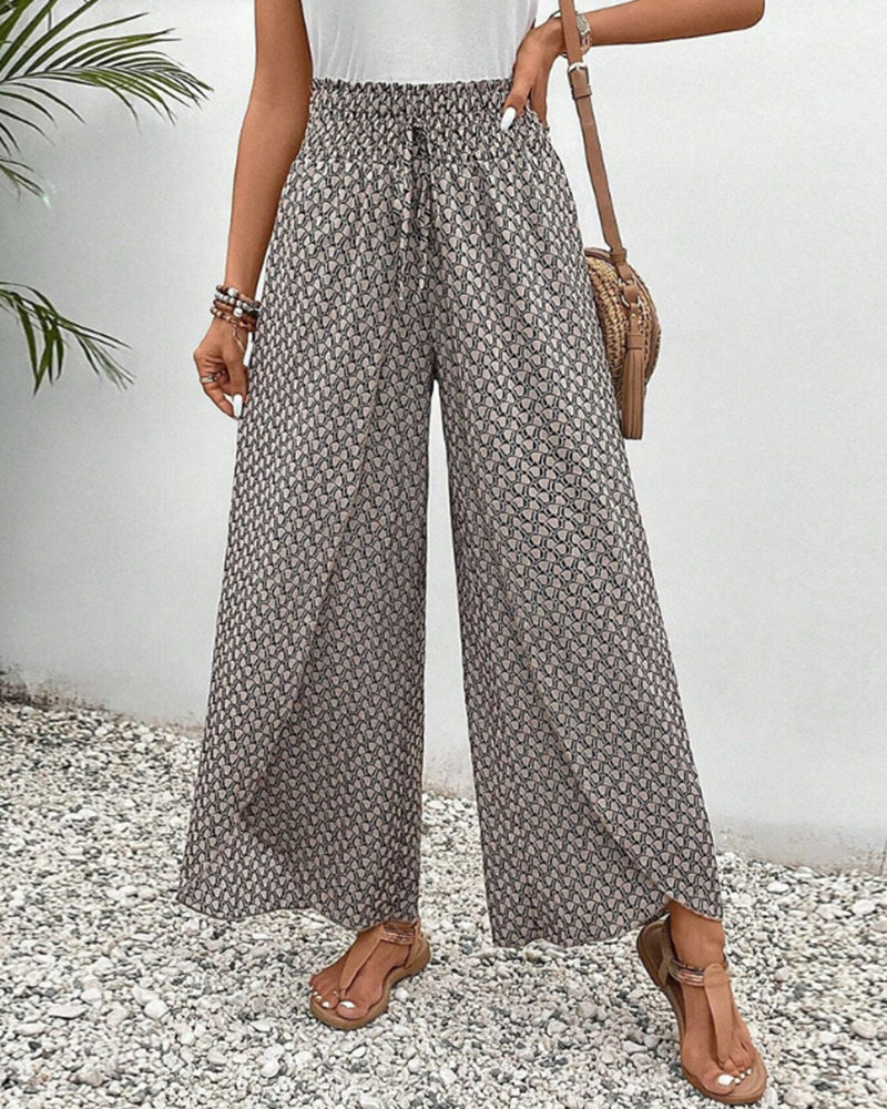 Cissie | Printed Wide Elastic Pants