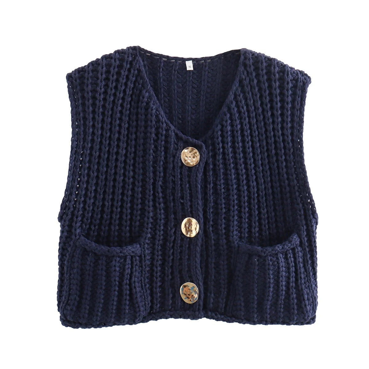 Elena | Sleeveless Knit Cardigan Featuring Pockets
