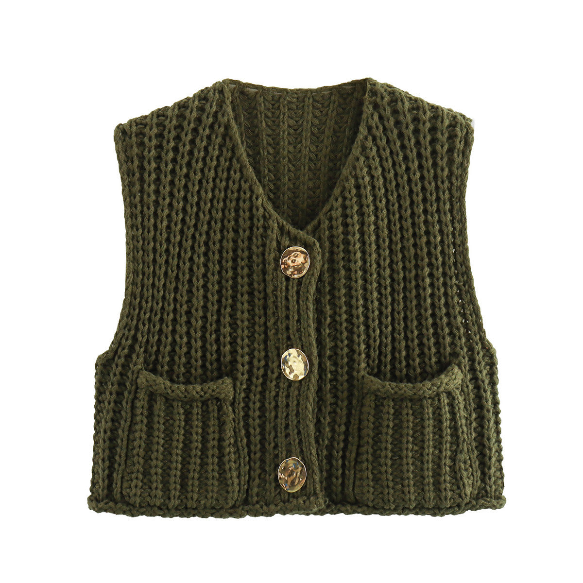 Elena | Sleeveless Knit Cardigan Featuring Pockets