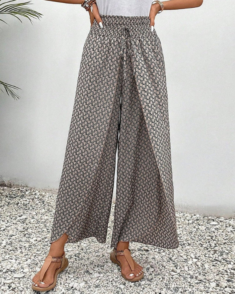 Cissie | Printed Wide Elastic Pants