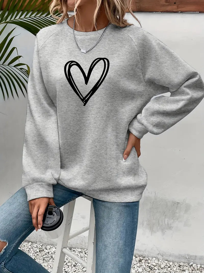 Annette | Cozy Women's Sweater Featuring Heart Print