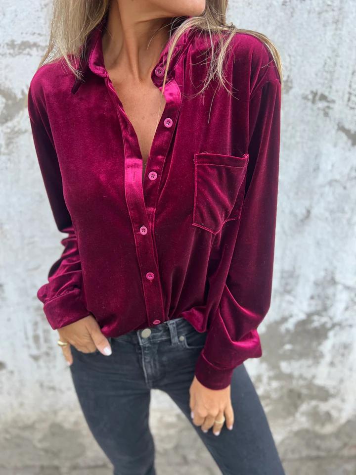 Cora | Luxurious Soft Velvet Blouse