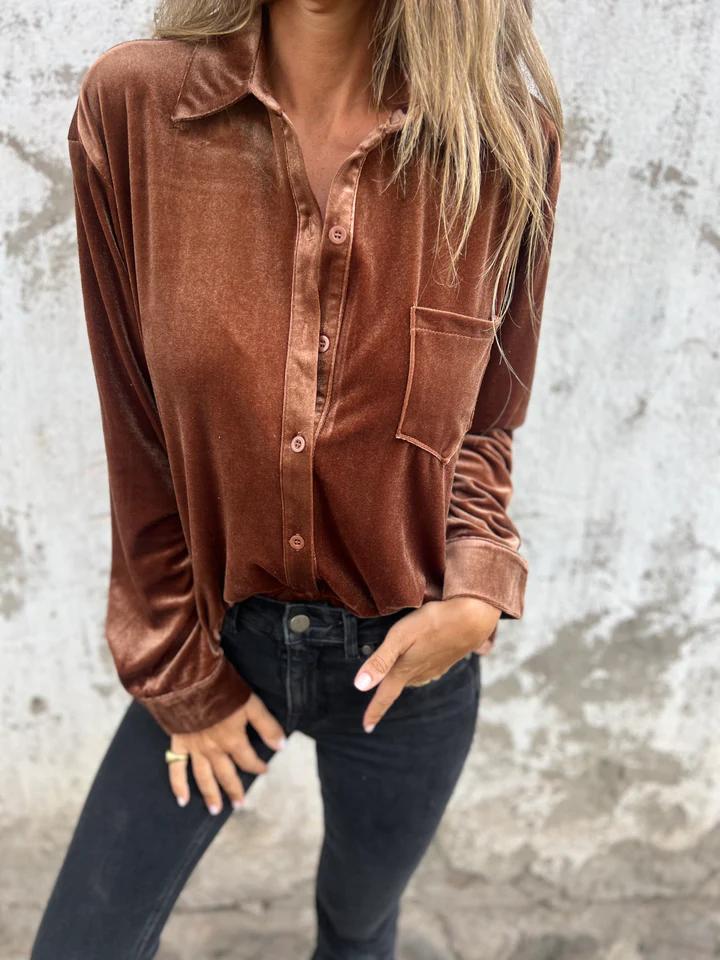 Cora | Luxurious Soft Velvet Blouse